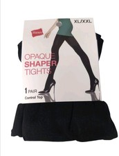 Hanes Q02088 Control Top Opaque Shaper Tights Black SIZE XL/XXL EXTRA large XXL