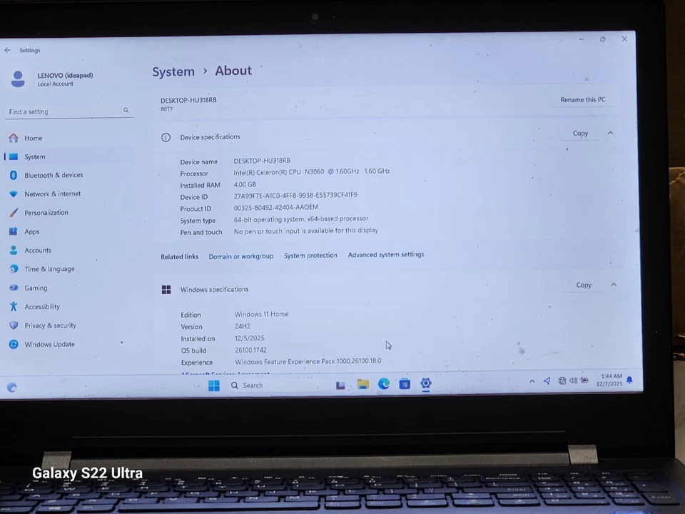 LENOVO IDEAPAD 110-15IBR 15.6'' PANTALLA RAM 4GB ALMACENAMIENTO 500GB CELERON-N3060 BONITO Foto 2 de 4