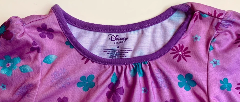 Disney Store Tinker Bell Nightgown Sleepwear Girls Size 4 Purple Long Sleeve NWT - Image 4 of 4