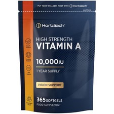 Vitamin A 10000 IU High Strength Softgel Supplement For Skin Vision Immune Su...