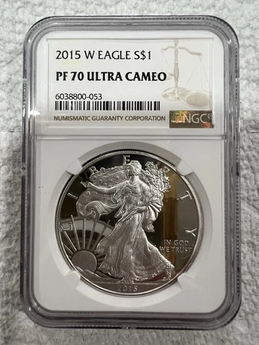 2015 W Silver Eagle PF70 Ultra Cameo NGC Brown Label