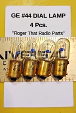 Vintage General Electric® #44 Bayonet Base Lamp • T-3 ¼ • 6.3V • (Pkg of 4)