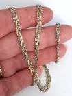 Solid 9ct Gold Necklace HALLMARKED 43.5cm 6g Two Tone Braided BROKEN CLASP