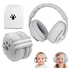 Cache-oreilles 2-en-1 pour Bébés et Tout-petits Jusqu'à 4 Ans Gris