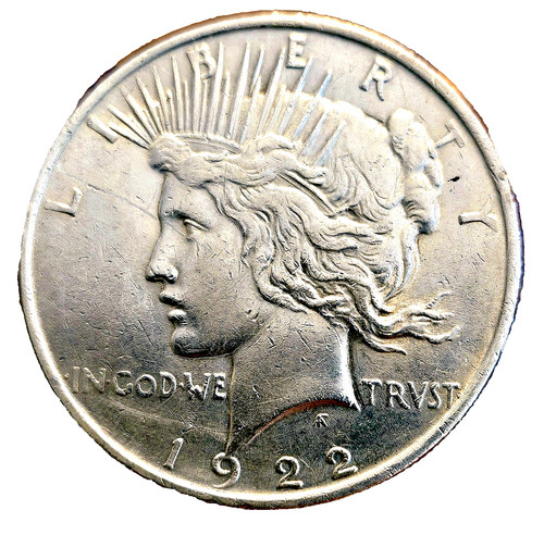1922 Peace Dollar- Silver- "AU" Quality Coin