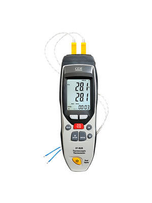 CEM DT-852B DUAL INPUT DIGITAL THERMOMETER - NEW BATTERY, PROBES - Used