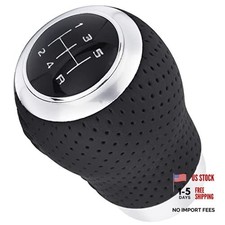5 Speed Manual Gear Shifter Stick Handle Black Black With Black Stitching