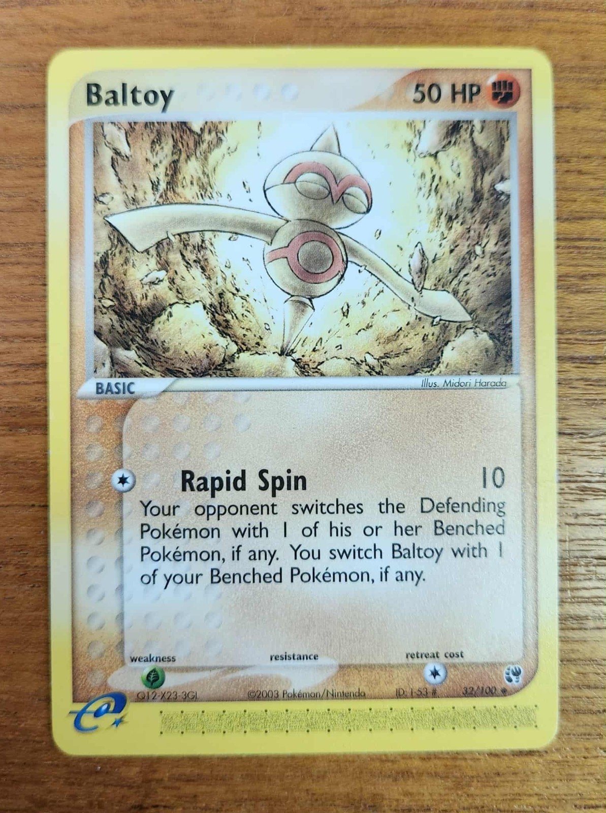Uncommon Baltoy Pokemon Card, Sandstorm Set 32/100