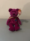 Ty Beanie Babies - Millennium (Millenium) Bear - purple bear - vintage 2000