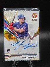 2024 Topps Pristine WYATT LANGFORD Gold Refractor AUTO #'d /50 RC #PA-WL READ