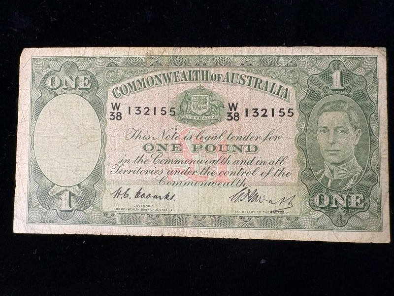 1949 Australia 1 Pound  P-26c  VG/Fine Condition SKU#37995