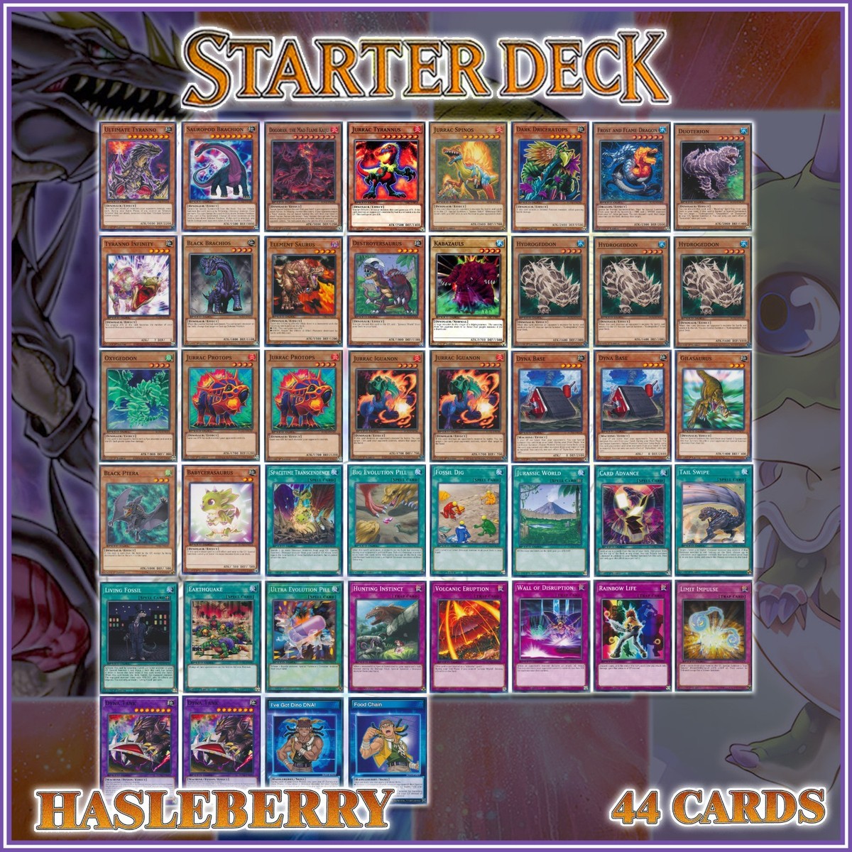 HASSLEBERRY STARTER DECK 44 | DINOSAUR TYRANNO BRACHION DYNA TANK
