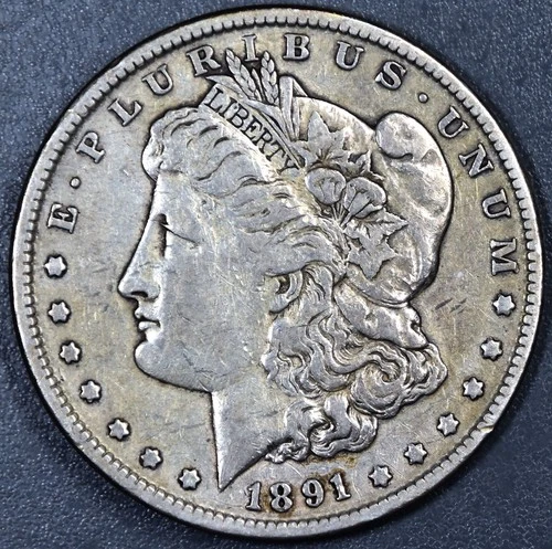 1891 $1 MORGAN SILVER DOLLAR KM# 110 Grade:  VG+ A6897