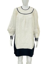 Ulla Johnson Women Bianca Trapeze Silhouette Crochet Embroidered Short Dress M 6