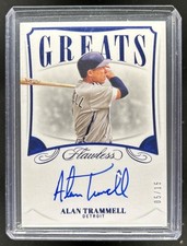 2020 Panini Flawless Alan Trammell Greats Auto Sapphire #/15 Tigers