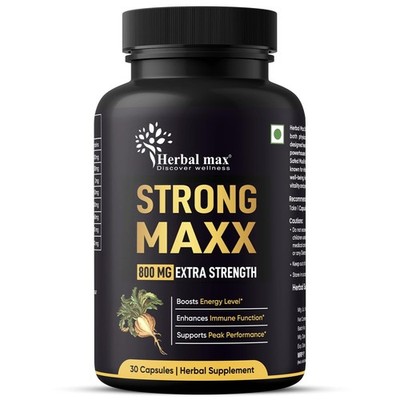 Herbal Max Strong Maxx Maca Root 800mg   Energy, Stamina & Vitality   30 Capsule