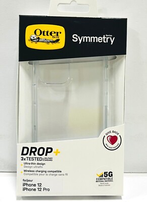 OtterBox Symmetry Series Case 77-65921 for Apple iPhone 12 + 12 Pro, Clear Case