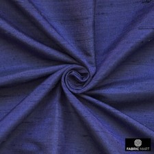Dark Blue Silk Dupioni Fabric By The Yard, 41 inches width Blue Silk Fabric