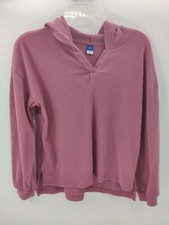 Old Navy Kid Girls Pink Cozy Rib-Knit Pullover Cropped Hoodie Size XL 14-16 