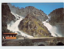Postcard Latefoss Waterfall Hardanger Norway