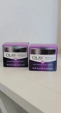 LOT OF 2 Olay Age Defying Anti-Wrinkle Night Cream, Fights Fine Lines , 2.0 oz