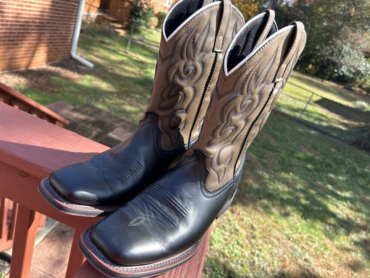 Men\'s Laredo Black & Sand Leather Lodi Western Utility Cowboy Boots - NWOB - 9D LODI LEATHER BOOT – Laredo Boots Store main image 2