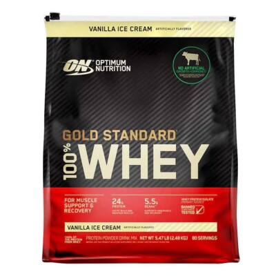 Optimum Nutrition Gold Standard 100% Whey Protein 5.47 lbs 80 Servings Vanilla