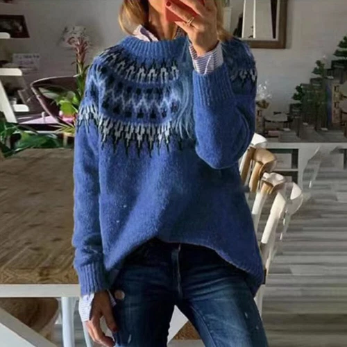 Womens Winter Sweater Lowell Patterned Pullover Fair Isle Jumper New & $ - Picture 11 of 26