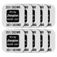 10 x Energizer Silver Oxide 357/303 batteries 1.55V D357 V357 SR44 Watch