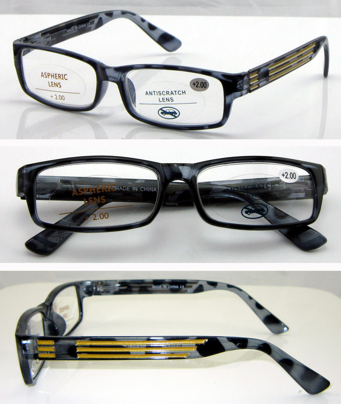 R176 Quality Plastic Reading Glasses/Spring Hinge Arms/Mens Womens