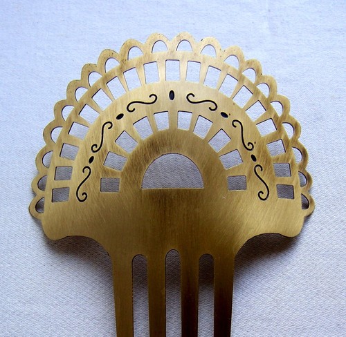 Pettine per capelli stile spagnolo bronzo anticato - NO TASSE DI IMPORTAZIONE USA - Foto 1 di 12