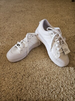  Adidas Bravada 2 Platform Sneakers White 3-Stripe Skateboard Shoes Womens 10