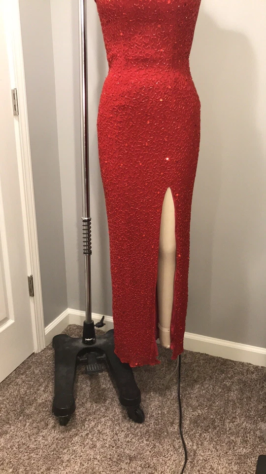 Vestido de noche vintage con cuentas rojas de la colección Sean años 90 Foto 3 de 4