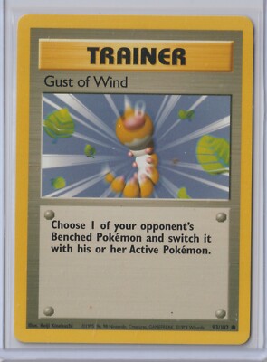 Pokémon 1999 Base Set GUST OF WIND TRAINER 93/102 MINT Never Played RARE #3