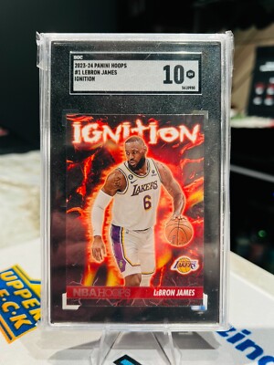 2023-24 Panini NBA Hoops LeBron James #1 IGNITION SGC 10 LOS 2023-24 Panini NBA Hoops LeBron James #1 IGNITION SGC 10 LOS