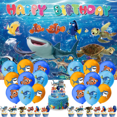Finding Nemo Kinder Geburtstag Party Deko Banner Luftballons Cupcake Toppers