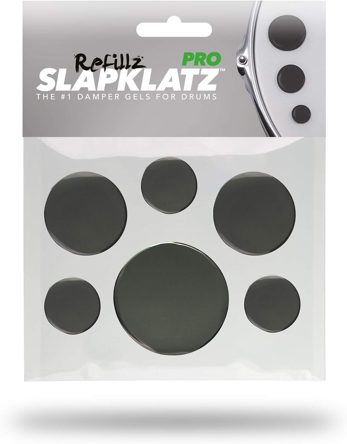Gel Pad SlapKlatz - Confezione Refillz PRO da 12 Gel Pad Neri  sordine batteria