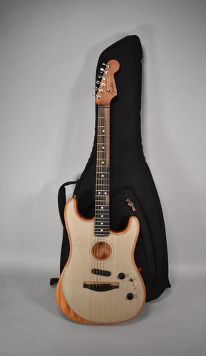 2019 Fender American Acoustasonic Stratocaster Transparent Sonic Blue w/Bag