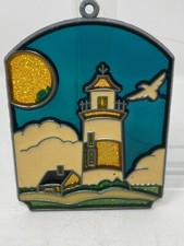 Vintage Makit  Bakit Make It Bake It Light House Suncatcher Stained Glass Look