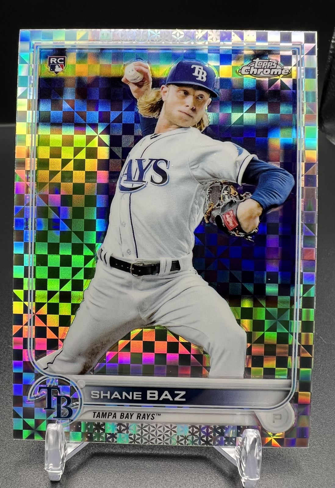 2022 Topps Chrome #201 Shane Baz X-Fractor RC Tampa Bay Rays