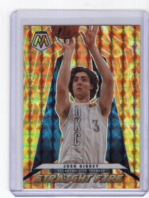 2021-22 Panini Mosaic Straight Fire Josh Giddey #10 Rookie RC