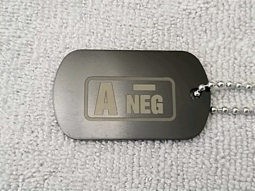 Heavy Duty Keychain, Dog Tag With Blood Type, A- Negative Reading. - Picture 3 of 8