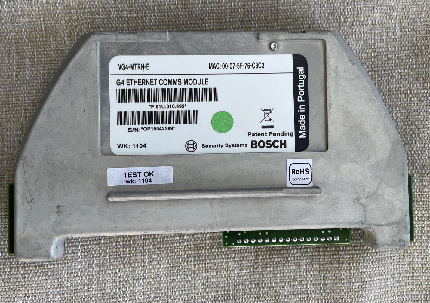 BOSCH Security Systems VG4-MTRN-E 1314 AUTODOME G4 FIXED COMMS MODULE