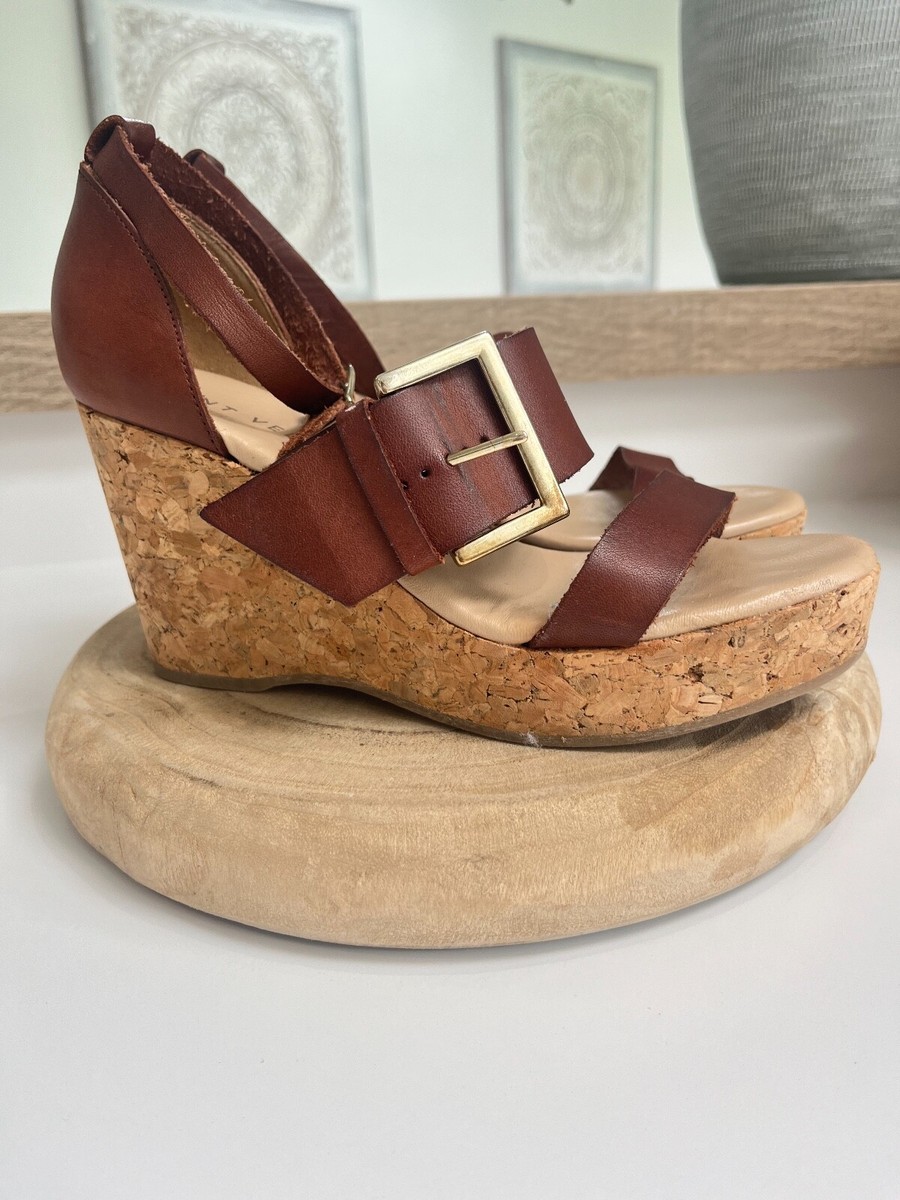 Mint Velvet ladies brown wedges size 38, uk UK
