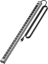 24 Outlets Extra Long Power Strip,Heavy Duty Metal Socket Power Strip,Metal P...