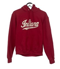 Champion Indiana University IU Script Cursive Hoodie Adult Medium Embroidered