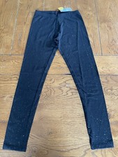 Girls NWT Cat  Jack Black Sparkly Cotton Leggings Size Xl 14/16 
