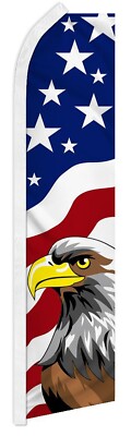 USA Eagle Advertising 2.5'x11.5' Super-Knit Poly Swooper Super Flag Banner