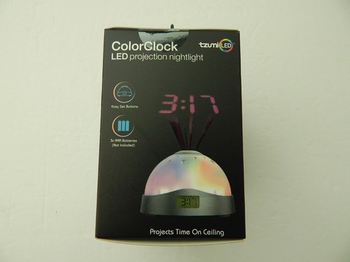 Tzumi Color Clock LED Projection Nightlight New - Picture 4 of 5
