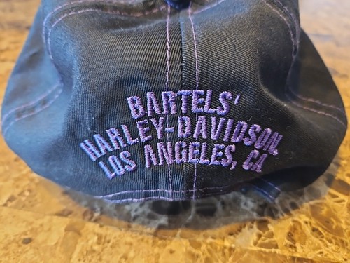 HARLEY DAVIDSON Born To Ride BARTELS' LOS ANGELES, Black/Purple Adjustable Hat - Picture 7 of 18